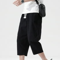 Viadha Sweatpants for Men Men's Fashion Drawstring Elastic Waist Pocket Casual Sweat Capris Pants