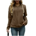 thumbnail image 1 of Viadha Sweatshirts under $10 Womens Plus Size Solid Hoodies Fall Fashion Casual Long Sleeve Hooded Sweatshirts Loose Comfy Trendy Pullover Tops Sweatshirt for Womenwith Pockets, 1 of 6