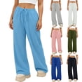 thumbnail image 1 of Viadha Swetpants for Women Casual High Waisted Wide Leg Pants Stretch Waistband Drawstring Sweat Pants with Pockets, 1 of 8