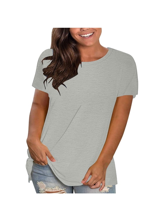 T Shirts for Women Short Sleeve Summer Tops Soft Basic Tees Beach Vacation Clothes for Casual 2026