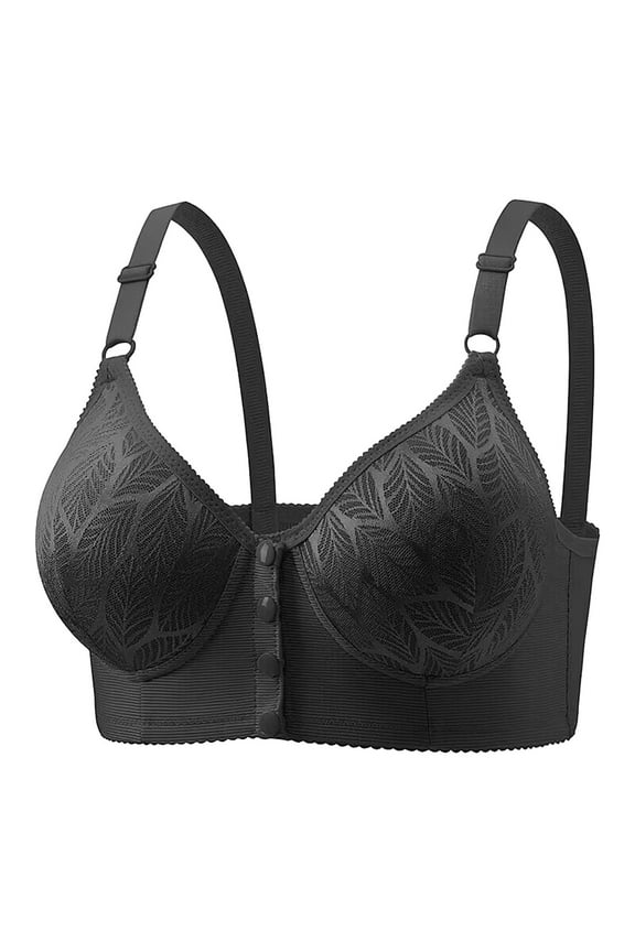 True Bras for Women Women's Solid Color Steel Ring Oversized Gathering Underwear Daily Bra