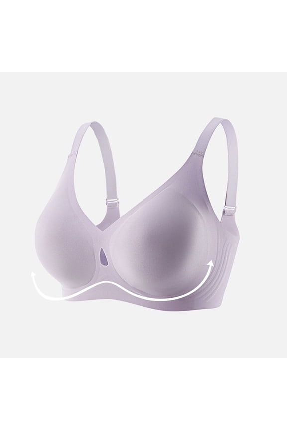 No Underwire Plus sizw No Underwire Bras for Women Plus-Size Wireless Support Bra Solid Color Full-Cup Soft Jelly Band Minimizer No-Wire Breathable Comfort Underwear Everyday Lingerie for