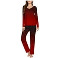 thumbnail image 1 of Viadha Women Pajama Sets Ladies' Casual Solid Color Casual Top Pants Pajama Set, 1 of 5