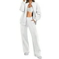 thumbnail image 1 of Viadha Women Sets 2 Piece Outfits Women 2 Piece Outfits Set Oversized Zip Up Sweatshirt Jacket Sweatpant Matching Sweat Sets Fall Sweatsuit, 1 of 9