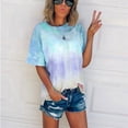 thumbnail image 1 of Viadha Women's Plus Size Tops Summer Tie-Dye Short Sleeve Crew-Neck T-Shirt Casual Tee Tops（S-5XL） Solid Color Tees, 1 of 3