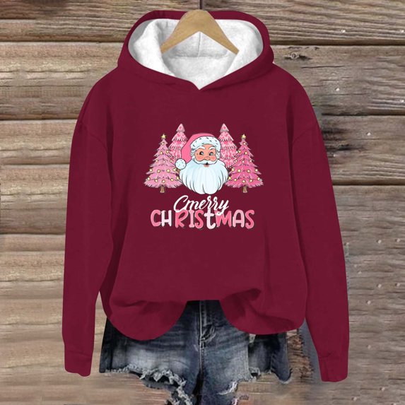 Viadha Women's Winter Coats Women's Comfortable Hoodie Heart Pattern Printed Hooded Sweatshirt Womens Jackets Winter