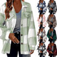 thumbnail image 1 of Viadha Womens Button Down Plaid Shacket Jacket Long Sleeve Straight Cardigan Warm feel Fashion Coat Fall Winter Jackets with Pockets, 1 of 5