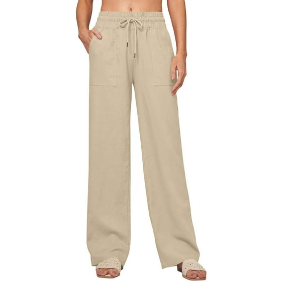 Viadha Womens High Waisted Drawstring Sweatpants Straight Leg Long Pants Casual Trousers Sweat Pants with Pockets