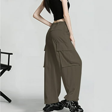 Viadha Womens Pants Solid Color Fashion Casual Loose Broad Leg Full Length Pants