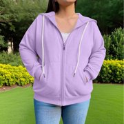 Viadha Womens Plus Size Hoodies Sweatshirts Casual Basic Long Sleeve Drawstring Sweatshirt with Pockets