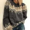 thumbnail image 1 of Oversized Sweaters for Women Crewneck Long Sleeve Knit Warm Pullover Sweaters Tops, 1 of 2