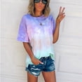 thumbnail image 1 of Viadha Womens Plus Size Tunic Tops Summer Tie- Short Sleeve Crew-Neck T-Shirt Casual Tee Tops（S-5XL） Casual Tunic Tops, 1 of 4