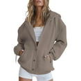 thumbnail image 1 of Viadha Zip Up Hoodie Women Oversized Sweatshirts Long Sleeve Fleece Jacket Coats Casual Hoodies for Women with Pockets, 1 of 6
