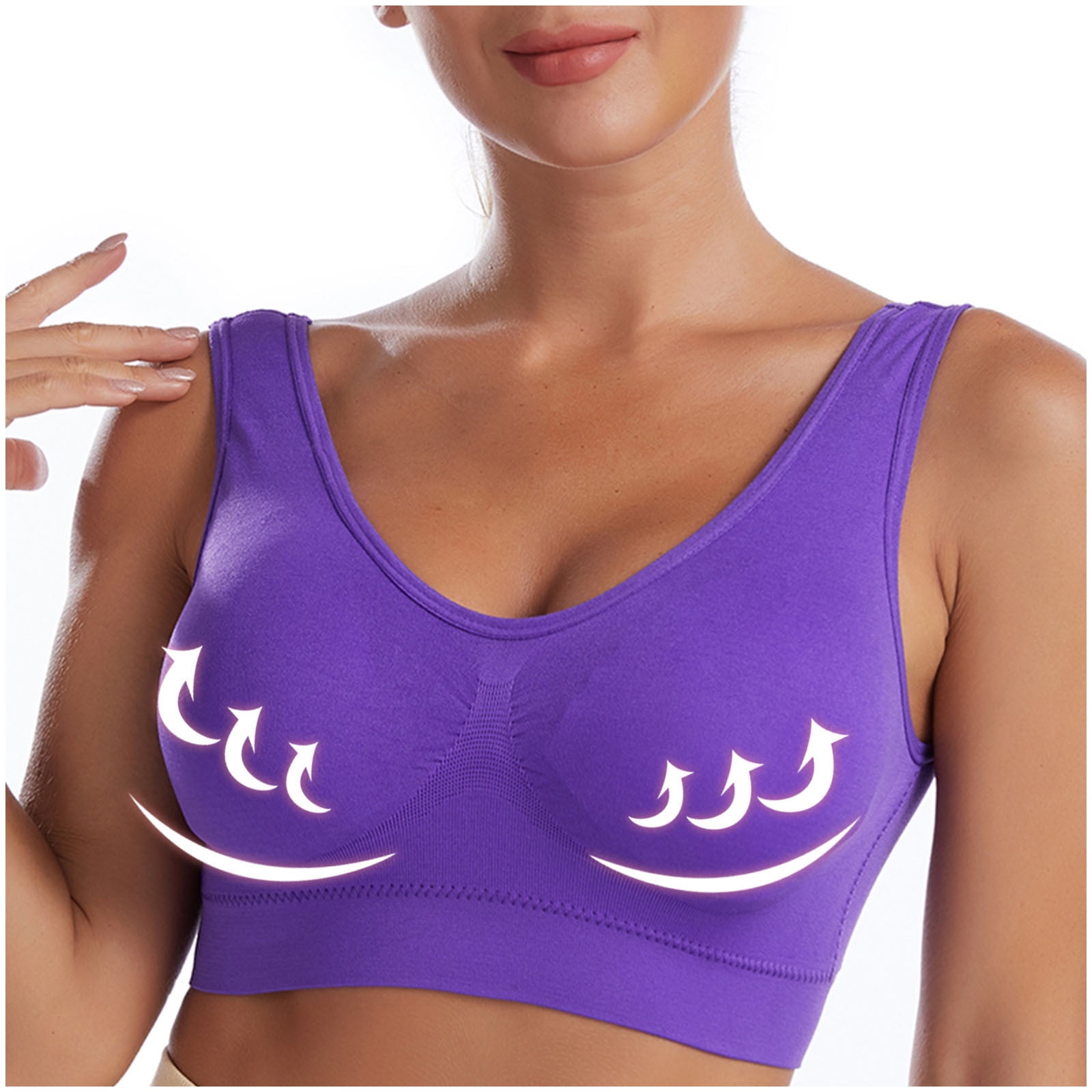 Viadha underoutfit bras for women Ladies Traceless Comfortable One-piece No  Steel Ring Vest Breathable Gathering Bra Underwear