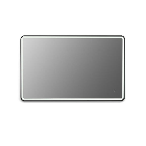 Viaggi Rectangle 48" Framed in Matt Black Modern Bathroom/Vanity LED Lighted Wall Mirror
