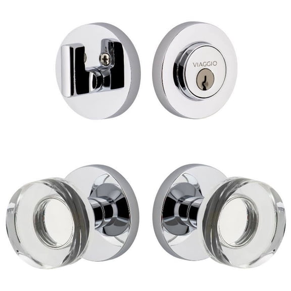 Viaggio 628793 Circolo Solid Brass Single Cylinder Keyed Entry Door Knob Set And Deadbolt