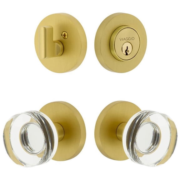 Viaggio 628795 Circolo Solid Brass Single Cylinder Keyed Entry Door Knob Set And Deadbolt