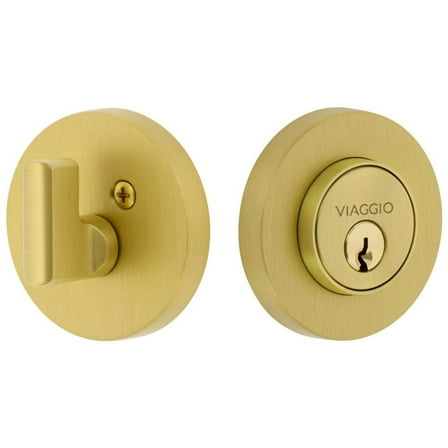 Viaggio Cloclo_Sc_234 Circolo Solid Brass Round Rosette Single Cylinder Deadbolt - Brass