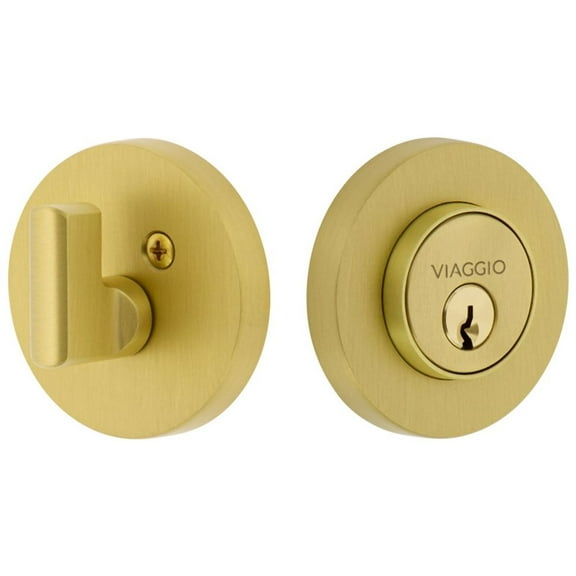 Viaggio Cloclo_Sc_234 Circolo Solid Brass Round Rosette Single Cylinder Deadbolt - Brass