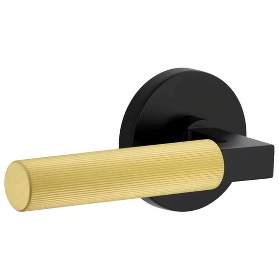 Viaggio 603006 Split Finish Left Handed Solid Brass Privacy Door Lever Set - Satin Black /