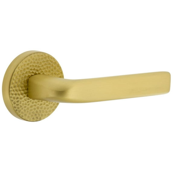 Viaggio Clomhmbll_Psg_238_Rh Circolo Hammered Right Handed Solid Brass Passage Door Lever