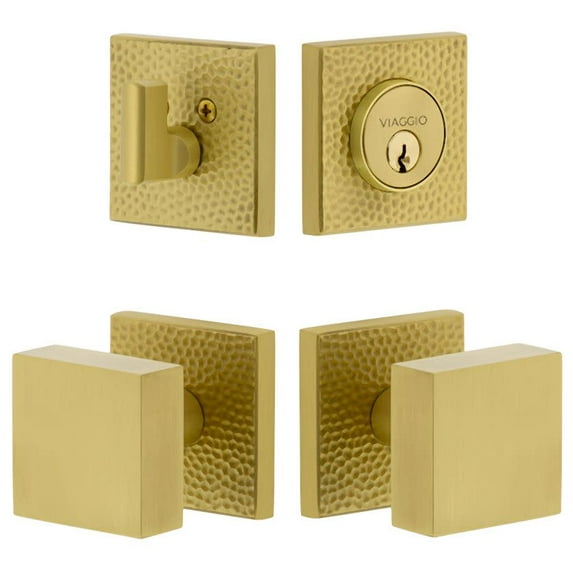 Viaggio Qadmhmqad_Combo_238 Motivo Solid Brass Single Cylinder Keyed Entry Door Knob Set