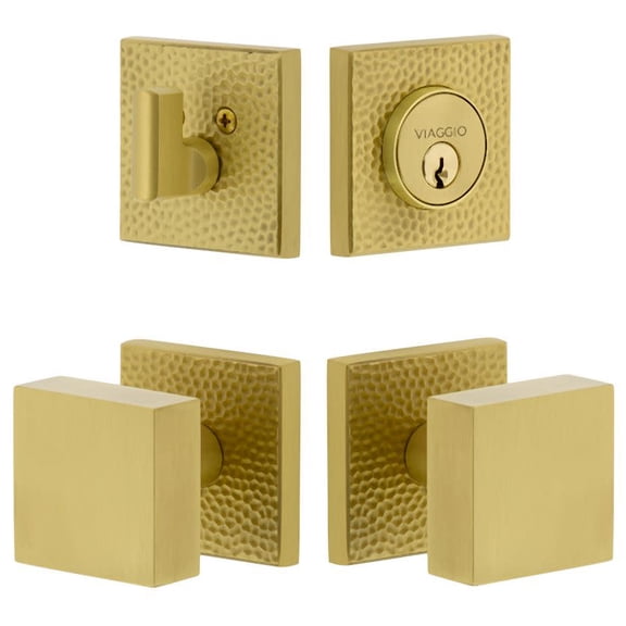 Viaggio Qadmhmqad_Combo_238 Motivo Solid Brass Single Cylinder Keyed Entry Door Knob Set