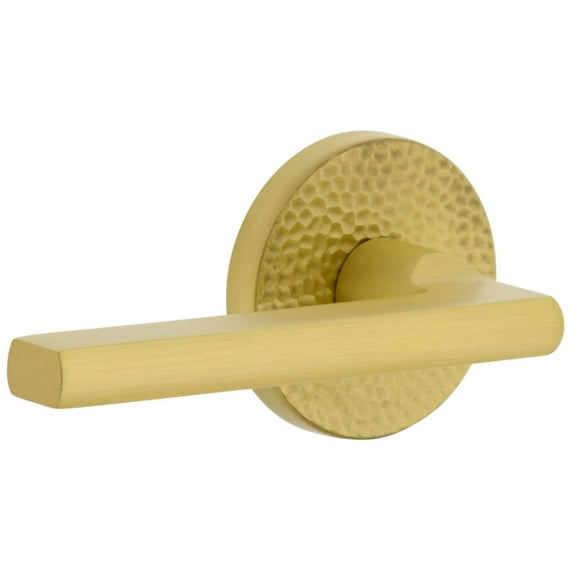 Viaggio Clomhmmil_Prv_234_Lh Circolo Hammered Left Handed Solid Brass Privacy Door Lever