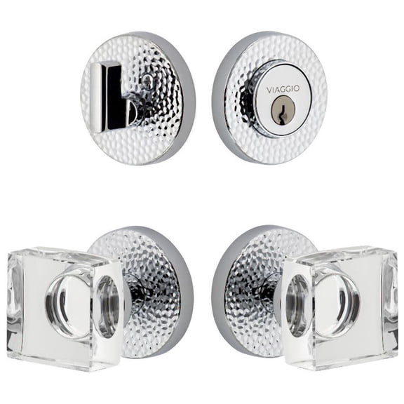 Viaggio Clomhmqdc_Combo_238 Motivo Solid Brass Single Cylinder Keyed Entry Door Knob Set