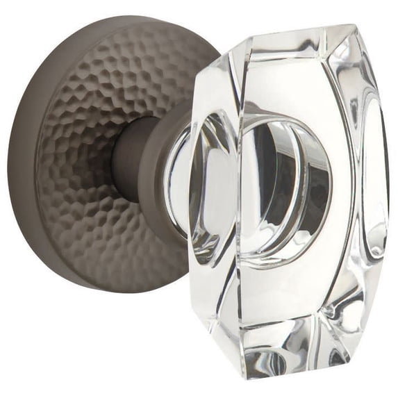 Viaggio Clomhmsta_Prv_238 Circolo Hammered Solid Brass Privacy Door Knob Set - MultiColor