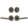 thumbnail image 1 of Viaggio 630222 Circolo Left Handed Solid Brass Single Cylinder Keyed Entry Door Lever Set, 1 of 7