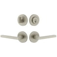 thumbnail image 1 of Viaggio 630221 Circolo Left Handed Solid Brass Single Cylinder Keyed Entry Door Lever Set, 1 of 7