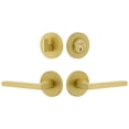 thumbnail image 1 of Viaggio 630220 Circolo Left Handed Solid Brass Single Cylinder Keyed Entry Door Lever Set, 1 of 7