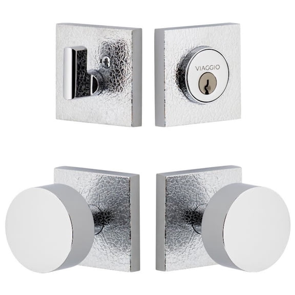 Viaggio Qadmltclo_Combo_238 Motivo Solid Brass Single Cylinder Keyed Entry Door Knob Set