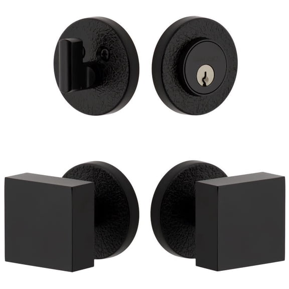 Viaggio Clomltqad_Combo_234 Motivo Solid Brass Single Cylinder Keyed Entry Door Knob Set