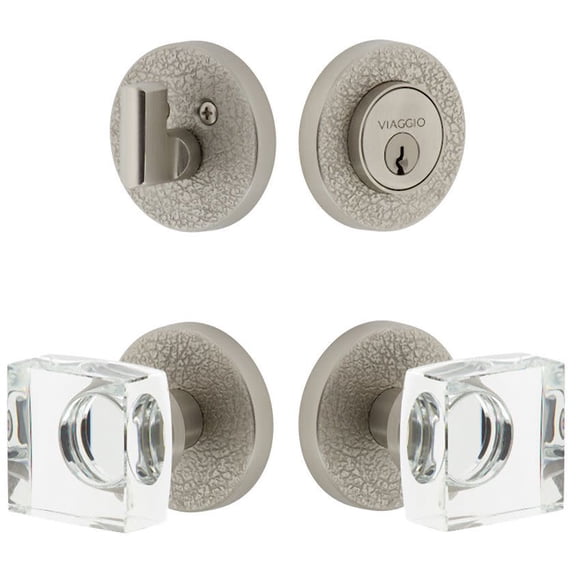 Viaggio Clomltqdc_Combo_238 Motivo Solid Brass Single Cylinder Keyed Entry Door Knob Set