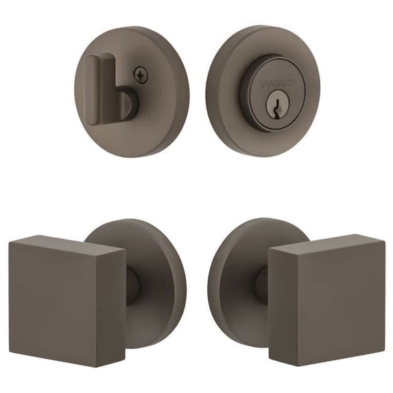 Viaggio Cloqad_Combo_238 Circolo Solid Brass Single Cylinder Keyed Entry Door Knob Set And