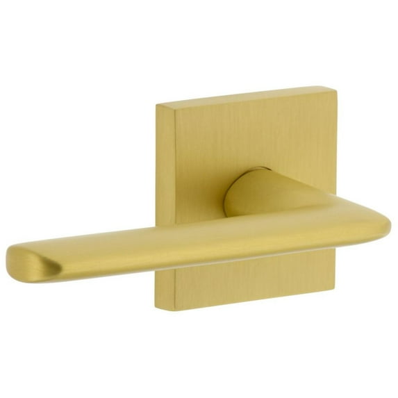 Viaggio Qadbrz_Prv_234_Lh Quadrato Left Handed Solid Brass Privacy Door Lever Set - Brass