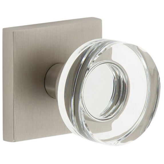 Viaggio Qadclc_Prv_234 Quadrato Solid Brass Privacy Door Knob Set - Nickel