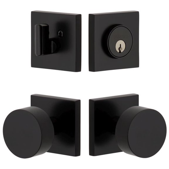 Viaggio Qadclo_Combo_234 Quadrato Solid Brass Single Cylinder Keyed Entry Door Knob Set