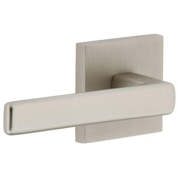 Viaggio Qadlus_Prv_238_Lh Quadrato Left Handed Solid Brass Privacy Door Lever Set - Nickel