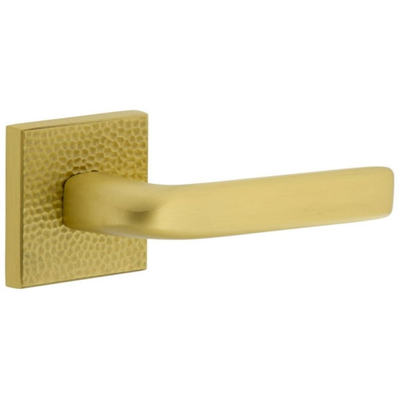 Viaggio Qadmhmbll_Prv_238_Rh Quadrato Hammered Right Handed Solid Brass Privacy Door Lever