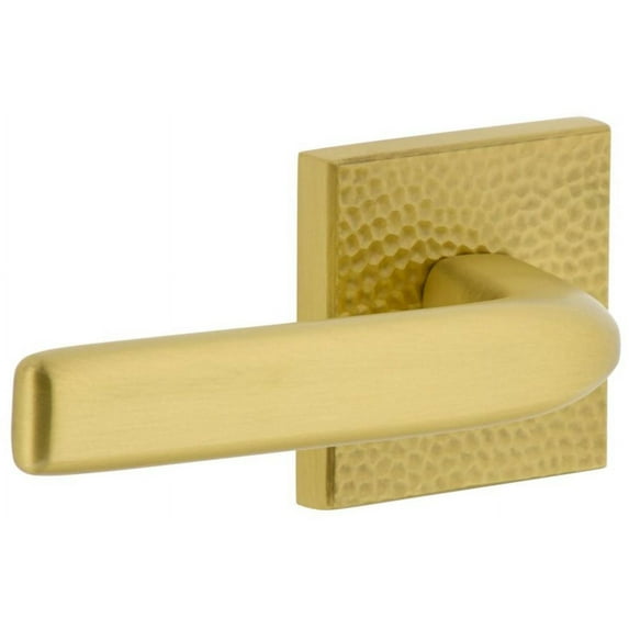 Viaggio Qadmhmbll_Psg_234_Lh Quadrato Hammered Left Handed Solid Brass Passage Door Lever
