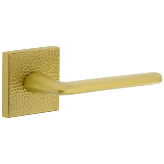 Viaggio Qadmhmbrz_Prv_238_Rh Quadrato Hammered Right Handed Solid Brass Privacy Door Lever