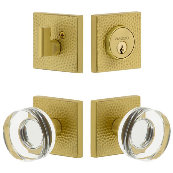 Viaggio Qadmhmclc_Combo_238 Motivo Solid Brass Single Cylinder Keyed Entry Door Knob Set