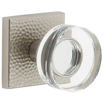 Viaggio Qadmhmclc_Psg_238 Quadrato Hammered Solid Brass Passage Door Knob Set - Nickel