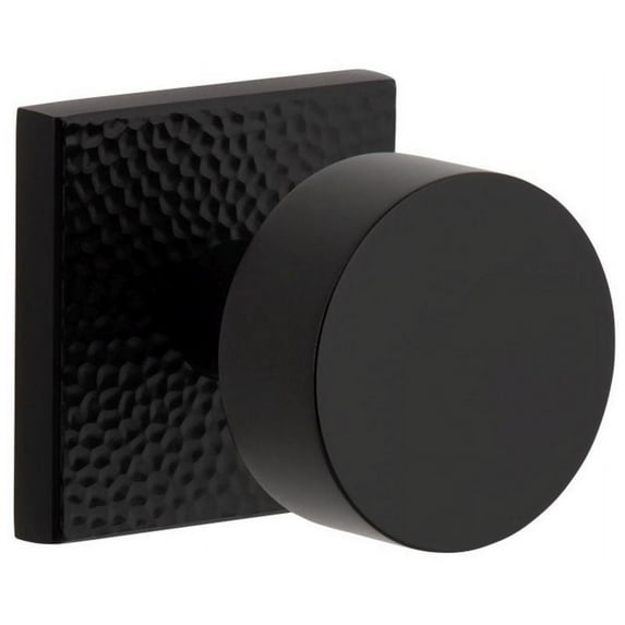 Viaggio Qadmhmclo_Prv_238 Quadrato Hammered Solid Brass Privacy Door Knob Set - Black