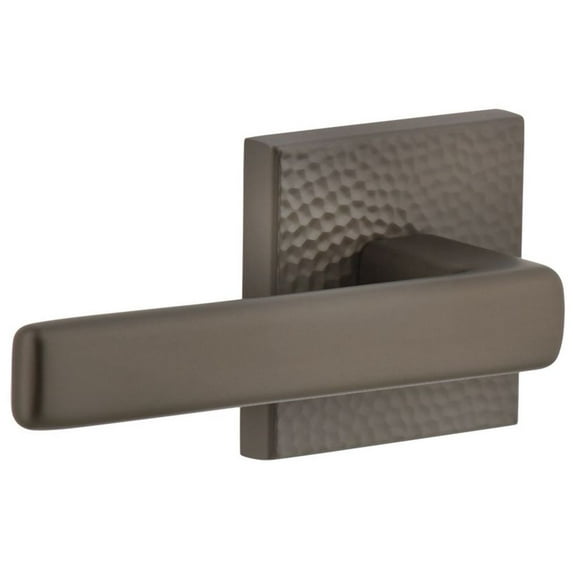 Viaggio Qadmhmlus_Dd Quadrato Hammered Solid Brass Non-Turning Two-Sided Dummy Door Lever