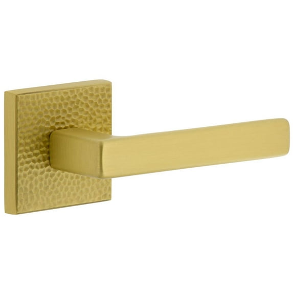 Viaggio Qadmhmlus_Psg_238_Rh Quadrato Hammered Right Handed Solid Brass Passage Door Lever