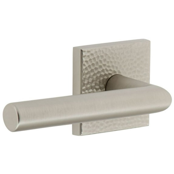 Viaggio Qadmhmmod_Psg_238_Lh Quadrato Hammered Left Handed Solid Brass Passage Door Lever